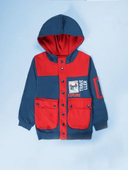 KiddoPanti - Red Fleece Full Sleeves Regular Hoodie