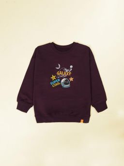 KiddoPanti - Wine Fleece Full Sleeves Regular Sweatshirt