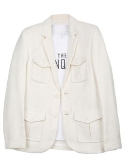 CAVIO - Cream Cotton Blend Full Sleeves Regular Blazer With T-Shirt