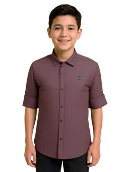 CHARCHIT - Purple Cotton Full Sleeves Regular Shirt