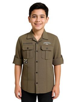 CHARCHIT - Brown Cotton Full Sleeves Regular Shirt