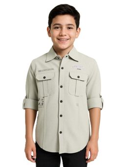 CHARCHIT - Grey Cotton Full Sleeves Regular Shirt