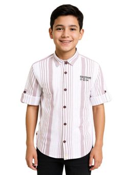 CHARCHIT - Lavender Cotton Blend Full Sleeves Regular Shirt