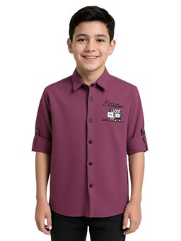 CHARCHIT - Pink Cotton Full Sleeves Regular Shirt