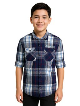 CAVIO - Blue Cotton Full Sleeves Regular Shirt