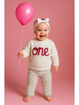 Bloom Up - White Cotton Regular Leggings