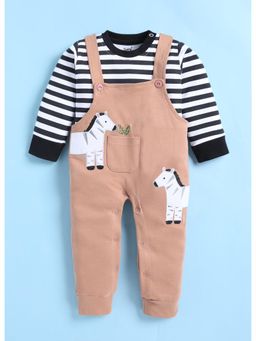 Toonyport - Mauve Cotton Full Sleeves Regular Dungaree With T-Shirt