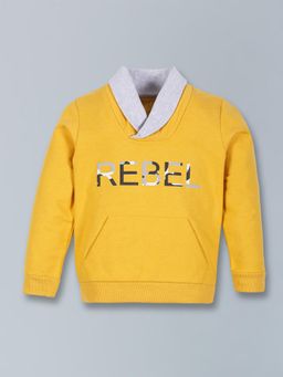 PLUM TREE - Yellow Cotton Full Sleeves Regular Sweatshirt