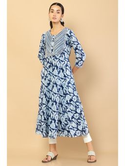 Soch - Women Blue Printed Kurta
