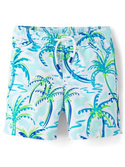 Gymboree - Boys Blue Palm Tree Swim Trunks