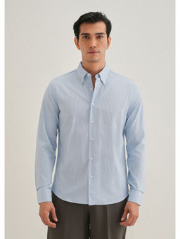 Banana Club - Blue Houndstooth Dobby Cotton Shirt