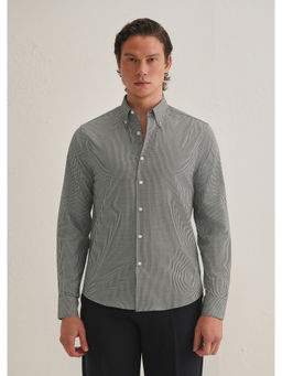 Banana Club - Black Houndstooth Dobby Cotton Shirt