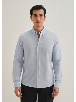 Banana Club - Blue Micro-Check Cotton Shirt