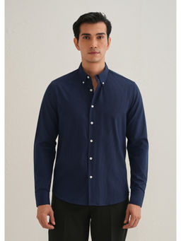 Banana Club - Navy Blue Micro-Check Shirt