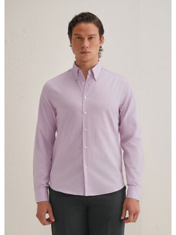 Banana Club - Light Lavender Houndstooth Dobby Check Shirt