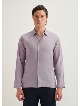Banana Club - Light Purple Hidden Sleeve Placket Cotton Linen Shirt