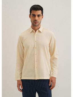 Banana Club - Light Ivory Hidden Sleeve Placket Cotton Linen Shirt