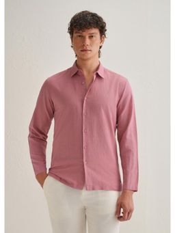 Banana Club - Pink Hidden Sleeve Placket Cotton Linen Shirt