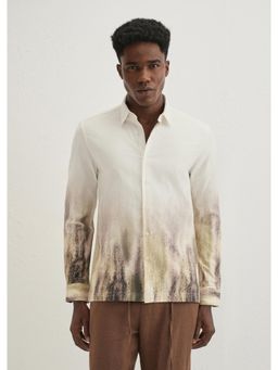 Banana Club - Cream Green Gradient Printed Shirt