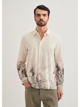 Banana Club - Beige Grey Splatter Printed Shirt