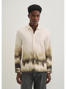 Banana Club - Beige Green Gradient Printed Shirt