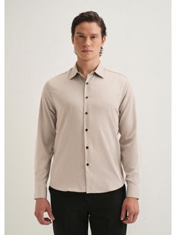 Banana Club - Light Taupe Pin Striped Wrinkle Free Shirt