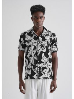 Banana Club - Lily Print White Popcorn Shirt