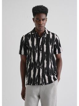 Banana Club - Streak Print Black Popcorn Shirt