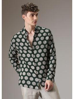 Banana Club - Green Polka Dot Feather Shirt