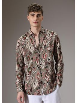 Banana Club - Ikat Beige Feather Shirt