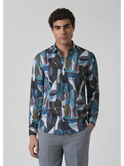 Banana Club - Blue Abstract Print Shirt