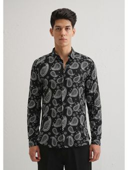 Banana Club - Charcoal Paisley Print Shirt