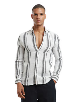Banana Club - Aspect Stripe White Shirt