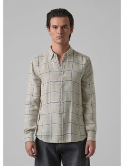 Banana Club - Wide Grid Cream Check Shirt
