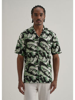 Banana Club - Smoke Green Print Half Sleeve Shirt