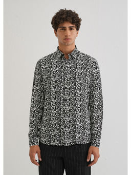 Banana Club - Achromatic Rosette Print Full Sleeve Shirt