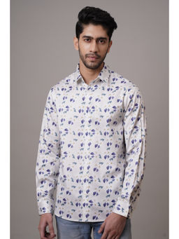 CLUBHAVANA - White Floral Elegance Print Shirt