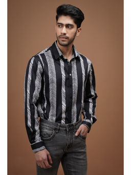 CLUBHAVANA - Black Midnight Lines Print Shirt