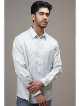 CLUBHAVANA - Blue Mosaic Chic Print Shirt