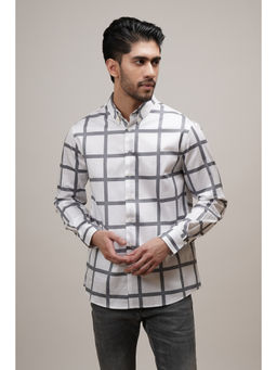 CLUBHAVANA - Grey Regular Classic Fit Checkered Shirt