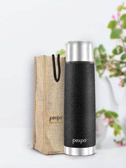 Pexpo - Flamingo Black Vacuum Insulated Hot & Cold Flask