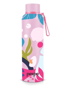 Pexpo - Bravo Pink Leaf Printed Vacuum Insulated Hot & Cold Flask