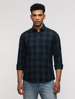 Crocodile - Comfort Fit Sport Black Checked Shirt for Casual Comfort