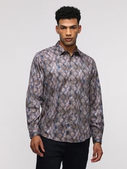 Crocodile - Comfort Ethnic Motifs Printed Spread Collar Cotton Multi Color Casual Shirt