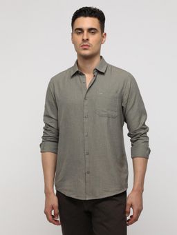 Crocodile - Dual Tone Grey Premium Textured Shirt