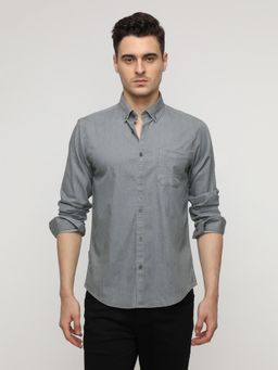 Crocodile - Grey Denim Stretch Shirt