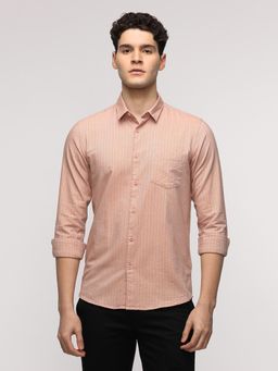 Crocodile - Peach Oxford Stripe Shirt
