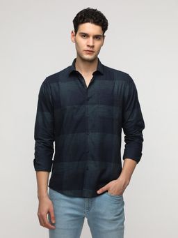 Crocodile - Navy Blue Checks Shirt