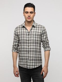 Crocodile - Off White Crepe Plaid Shirt