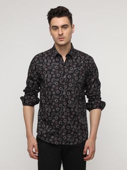 Crocodile - Black Bubbles Print Satin Shirt